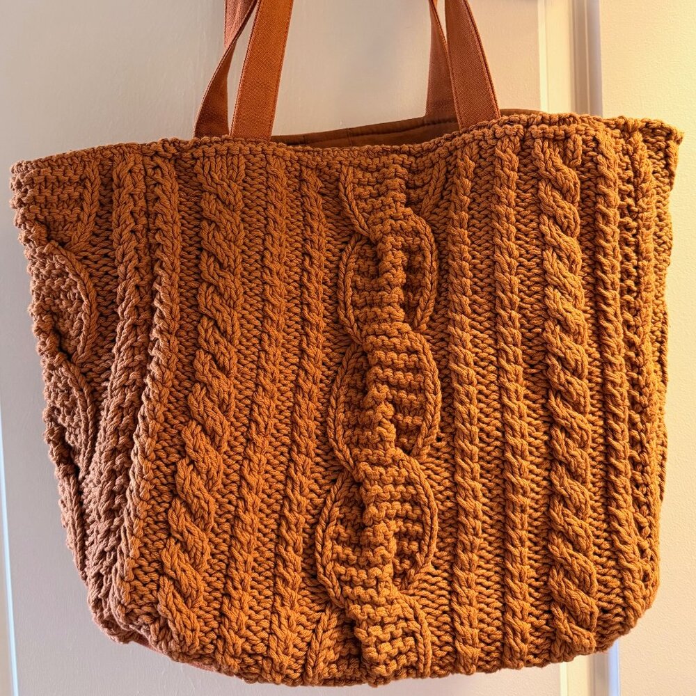Panache Apparel cHANTEL Knitted Tote Bag - Burnt Orange